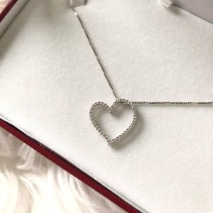 White gold chain and diamond necklace